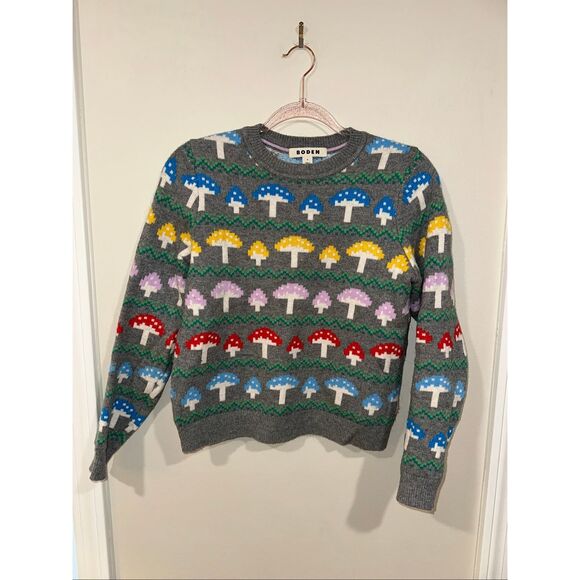 Boden Edie Fair Isle Wool Blend Jumper Sweater Gray Mushroom Small - Picture 2 of 5